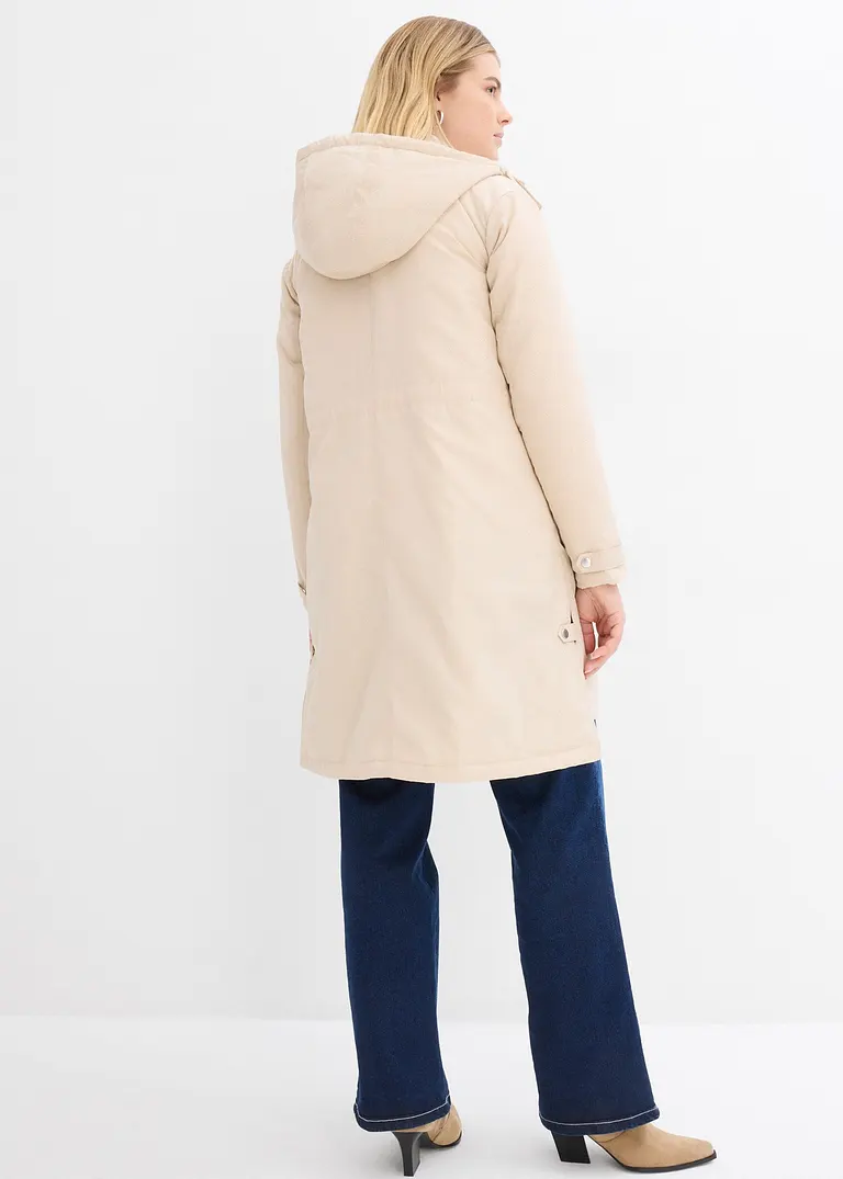 Bonprix Modische Leicht Wattierte Jacke Mit Kapuze - Beige