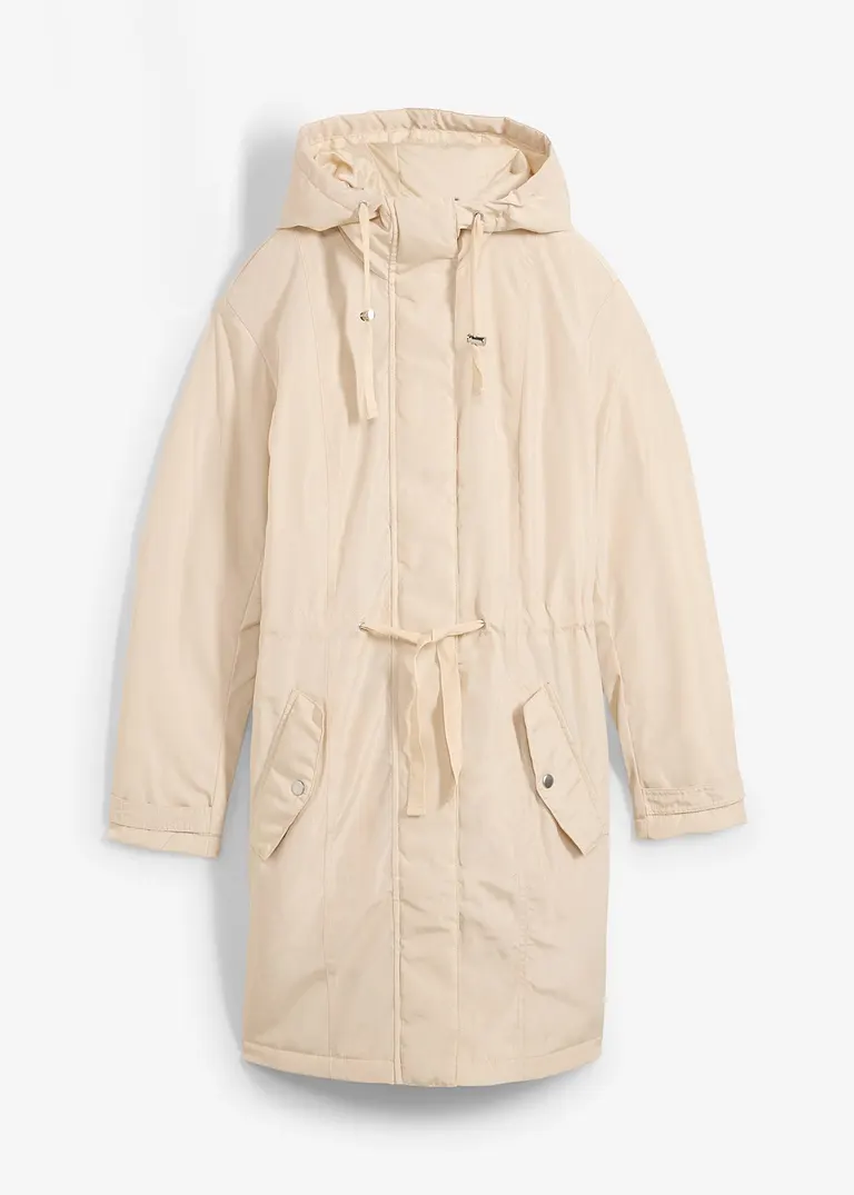 bonprix Modische leicht wattierte Jacke mit Kapuze - beige