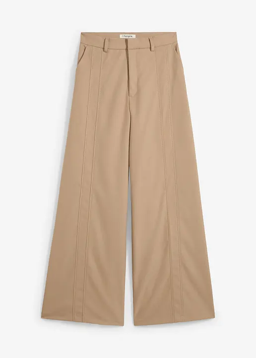 bonprix Modische Marlenehose mit hohem Bund - beige - Damen