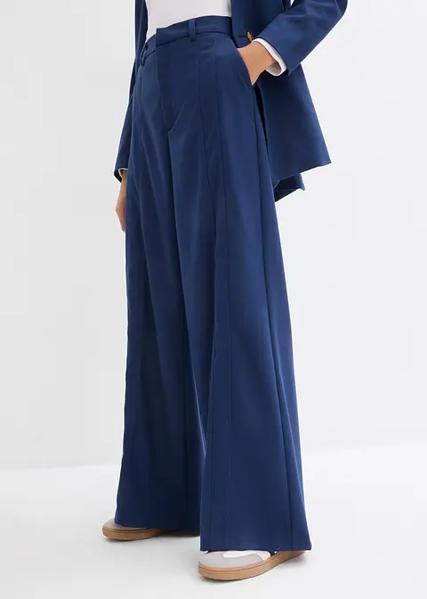 Bonprix Modische Marlenehose Mit Hohem Bund - Blau - Damen