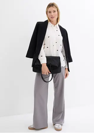 Bonprix Modische Musselin-Bluse Mit Herzmuster - Weiß - Damen