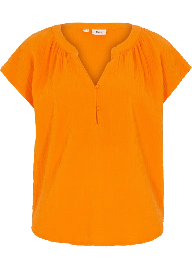 bonprix Modische Musselin-Bluse mit V-Ausschnitt und überschnittenen Schultern