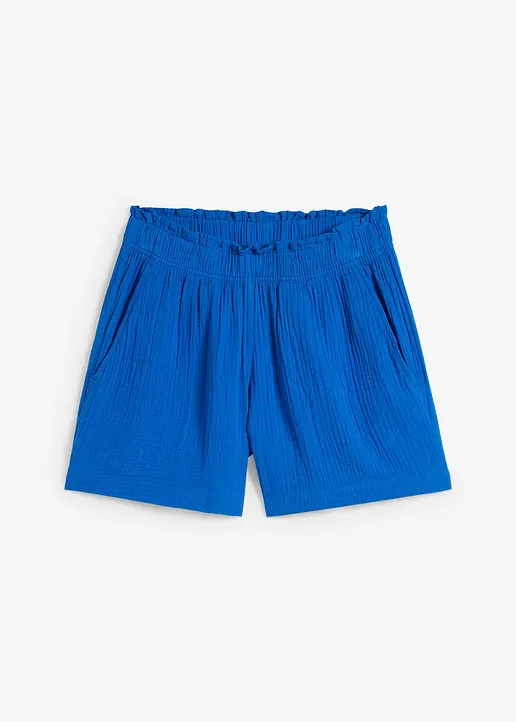 bonprix Modische Musselin-Shorts mit Bequembund - blau - Damen