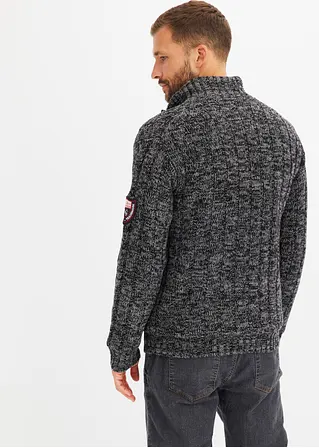 Bonprix Modische Outdoor Strickjacke Wam Gefüttert - Schwarz