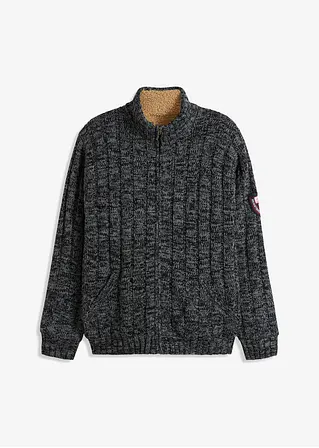 bonprix Modische Outdoor Strickjacke wam gefüttert - schwarz