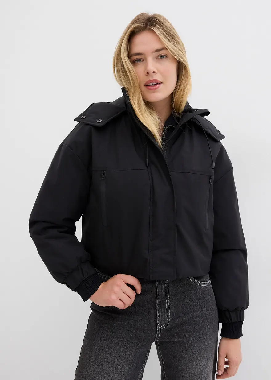 Bonprix Modische Outdoorjacke Im Oversized-Fit - Schwarz