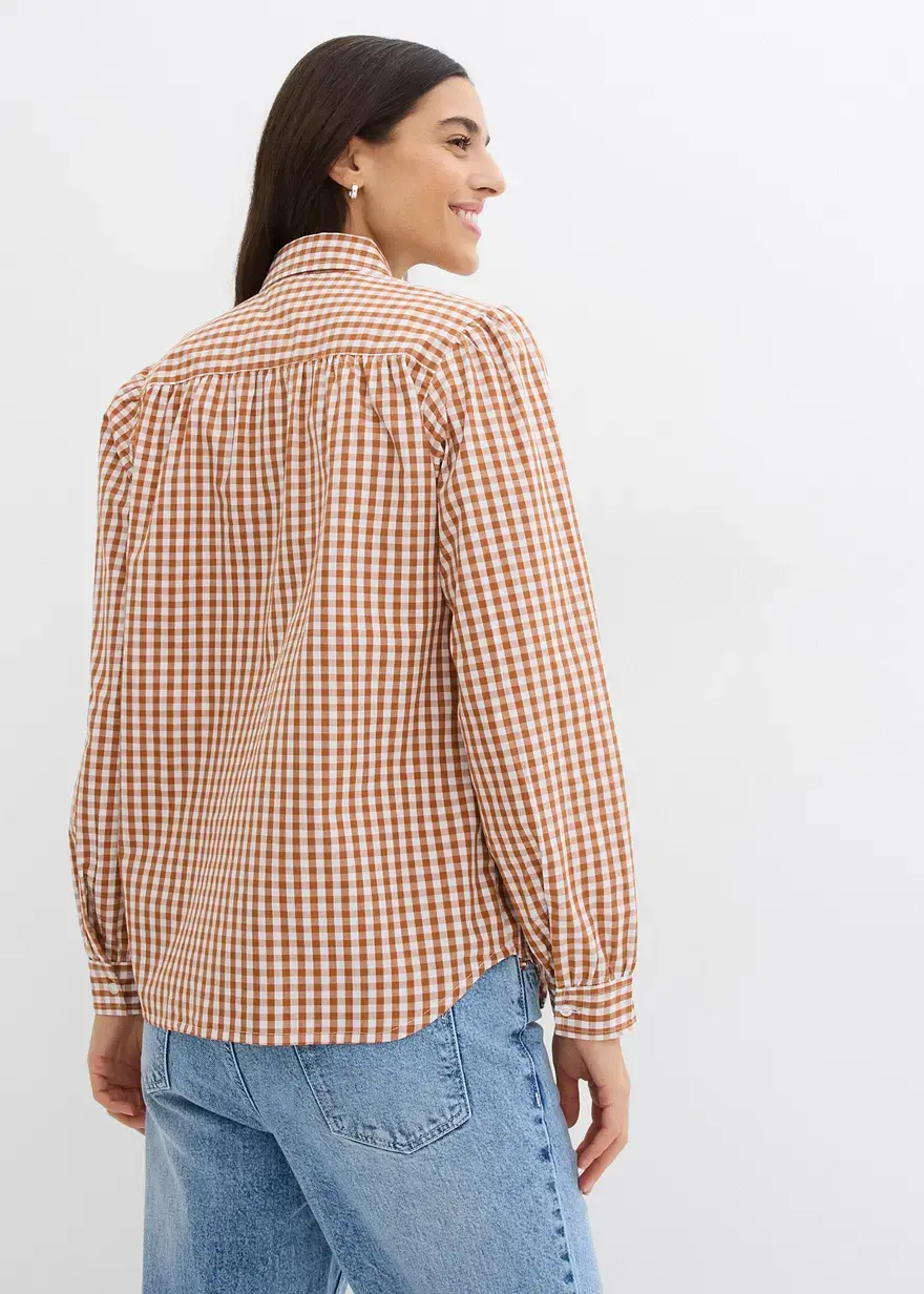 Bonprix Modische Oversized Bluse Mit Knopfleiste - Braun