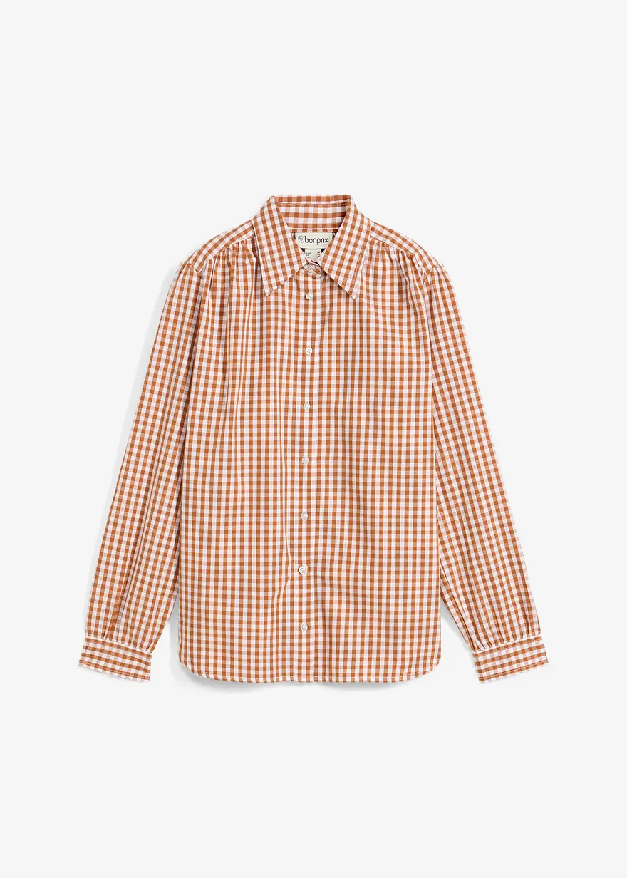 bonprix Modische oversized Bluse mit Knopfleiste - braun