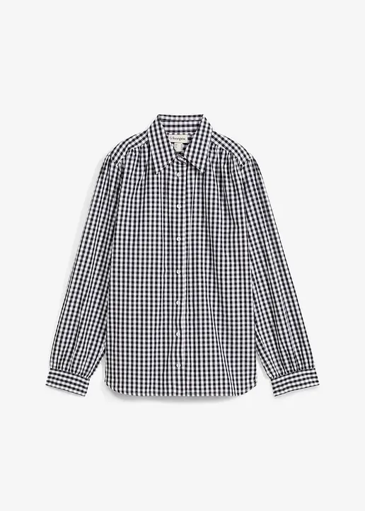 bonprix Modische oversized Bluse mit Knopfleiste - schwarz