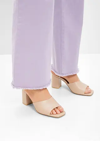 Bonprix Modische Pantolette Mit Blockabsatz - Beige - Damen