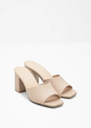 Bonprix Modische Pantolette Mit Blockabsatz - Beige - Damen