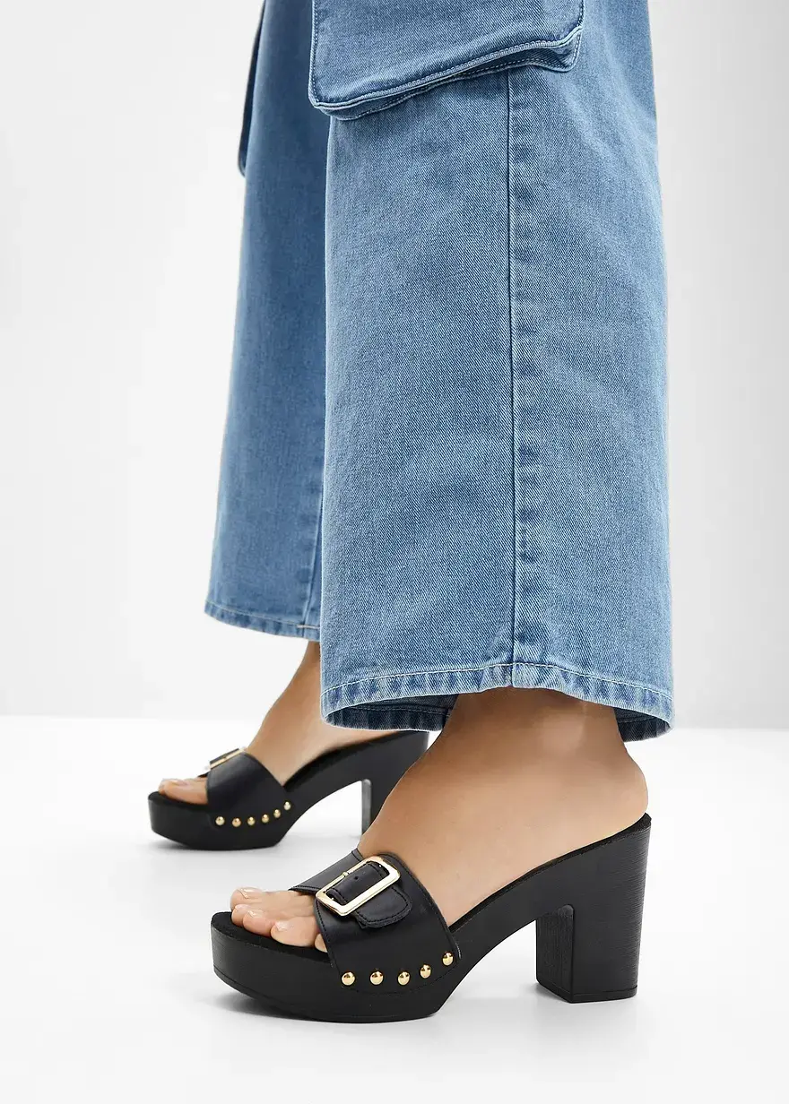 Bonprix Modische Pantolette Mit Schönen Details - Schwarz