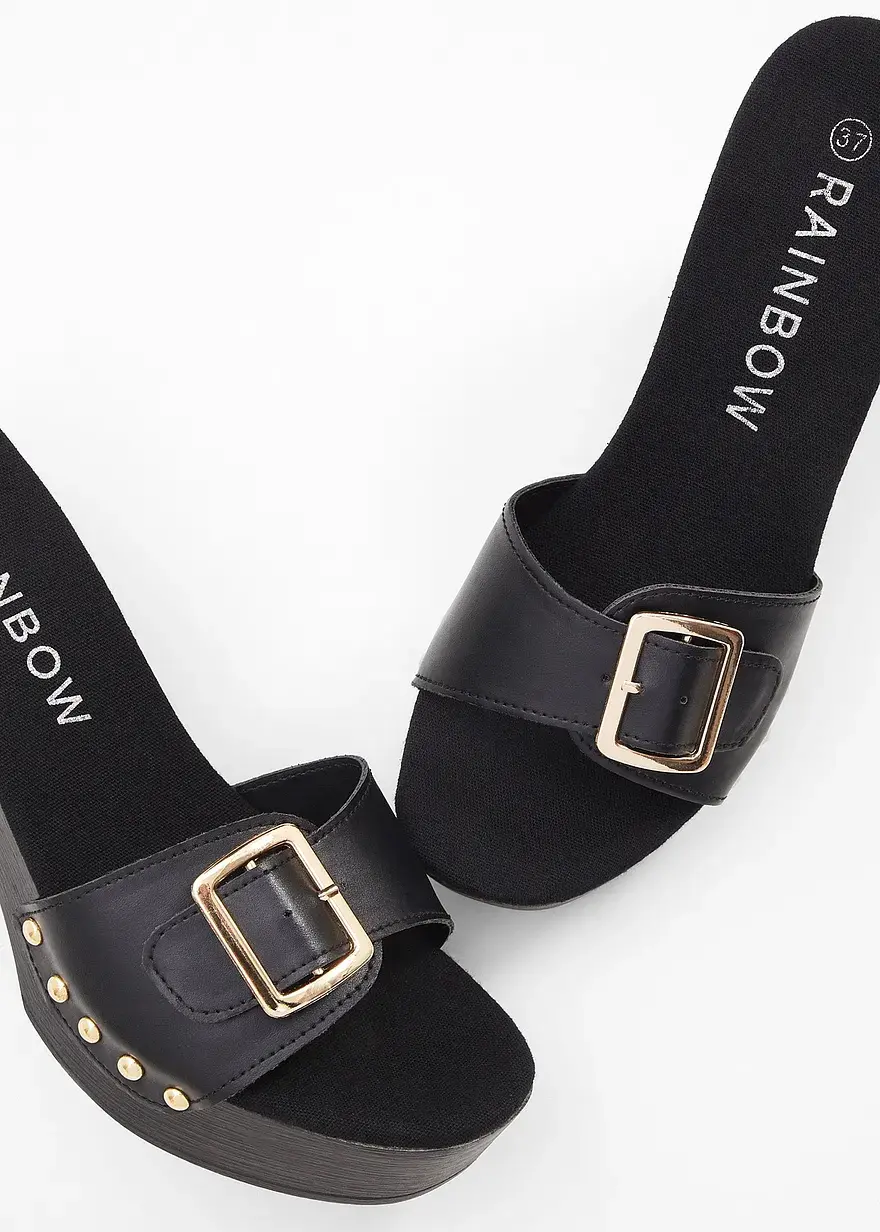 Bonprix Modische Pantolette Mit Schönen Details - Schwarz