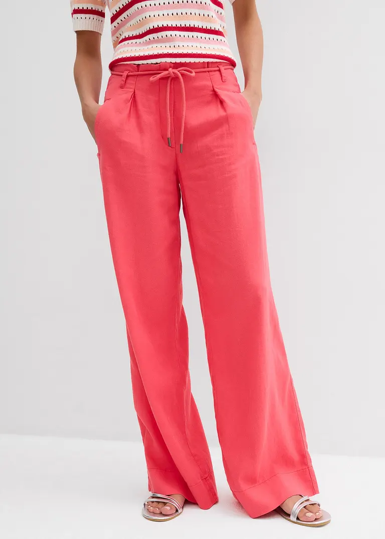 Bonprix Modische Paper-Bag Hose Mit Weitem Schnitt Und Stilvollem Seilgürtel