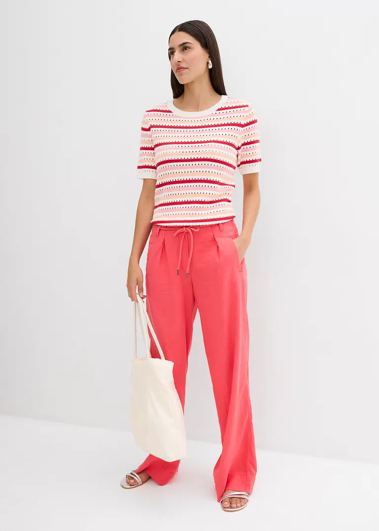 Bonprix Modische Paper-Bag Hose Mit Weitem Schnitt Und Stilvollem Seilgürtel