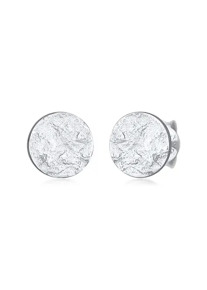 Bonprix Modische Plättchen-Ohrstecker Mit Strukturierter Oberfläche Im Jugendlichen Chic Aus 925er Sterling Silber