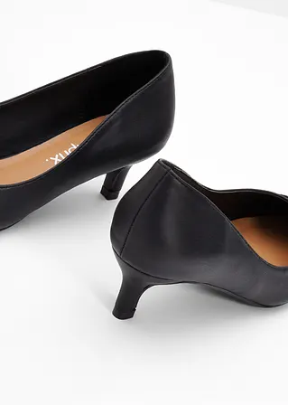 Bonprix Modische Pumps In Leder-Optik - Schwarz - Damen