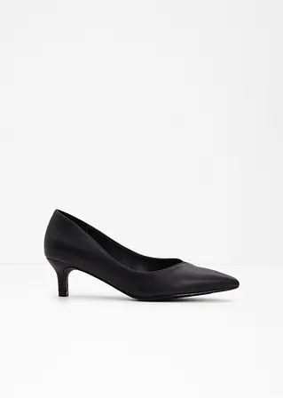 bonprix Modische Pumps in Leder-Optik - schwarz - Damen