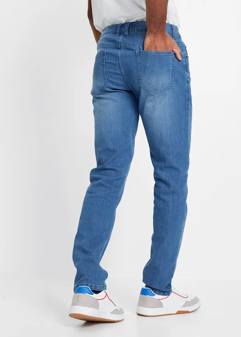 Bonprix Modische Slim Fit Stretch-Jeans Mit Leichter Waschung - Blau