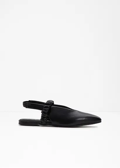 bonprix Modische Sling Ballerina mit Raffung - schwarz - Damen