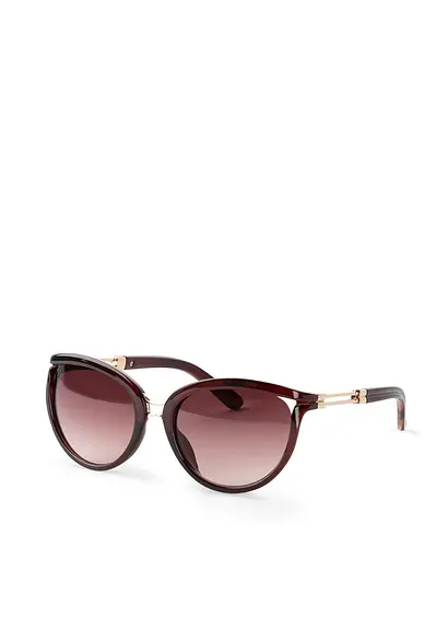 bonprix Modische Sonnenbrille mit goldfarbenen Details - braun