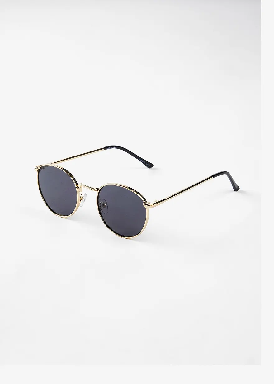 bonprix Modische Sonnenbrille mit goldfarbenen Rahmen - gold