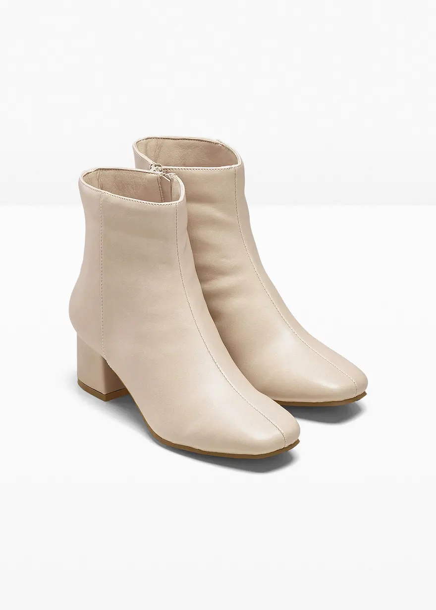 Bonprix Modische Stefelette Mit Dekorativer Naht - Beige