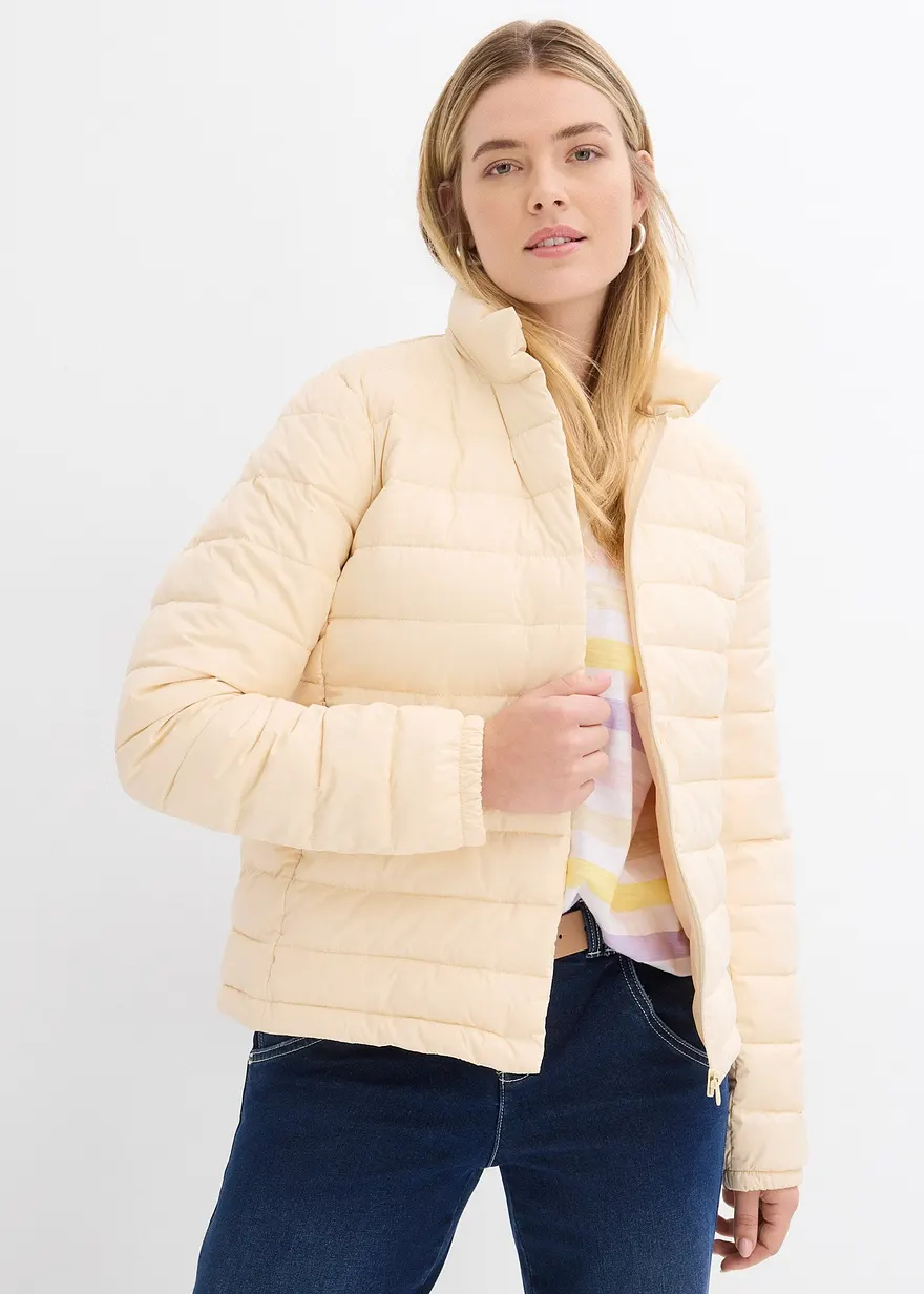 Bonprix Modische Steppjacke Mit Angenehmen Leichtdaunenimitat - Beige