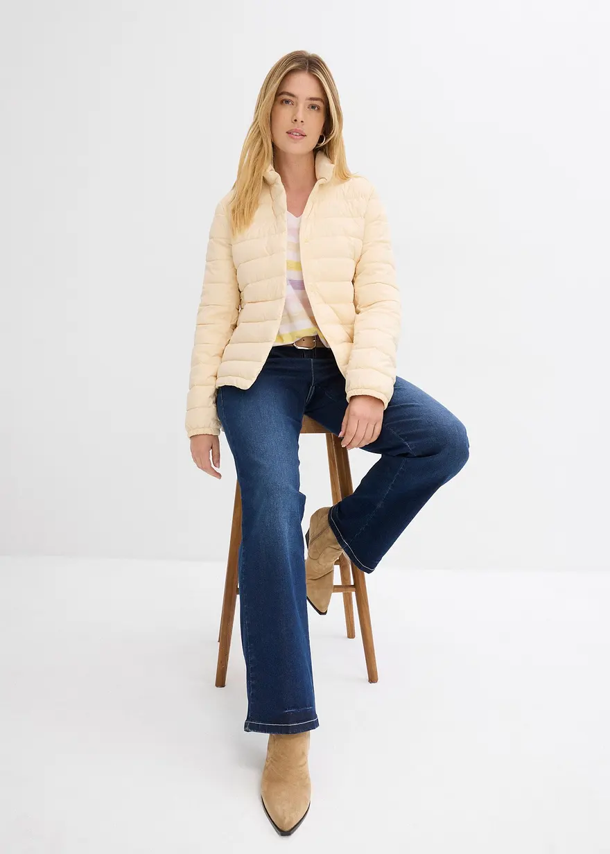 Bonprix Modische Steppjacke Mit Angenehmen Leichtdaunenimitat - Beige