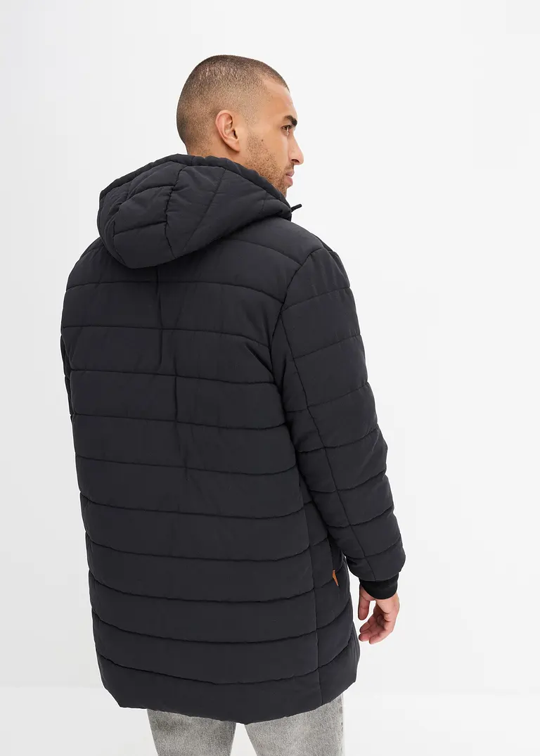 Bonprix Modische Steppjacke Warm Gefüttert Und Mit Kapuze - Schwarz