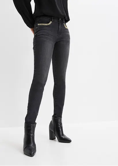 Bonprix Modische Stretch-Jeans Mit Toller Waschung Und Stylischem Schmuckdetail