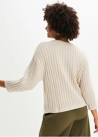 Bonprix Modische Strickjacke In Bequemer Boxy-Form. - Grau Regular