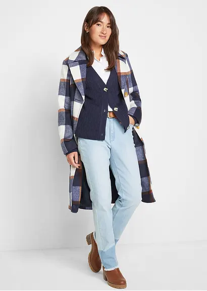 Bonprix Modische Strickjacke Mit Auffallenden Knöpfen - Blau