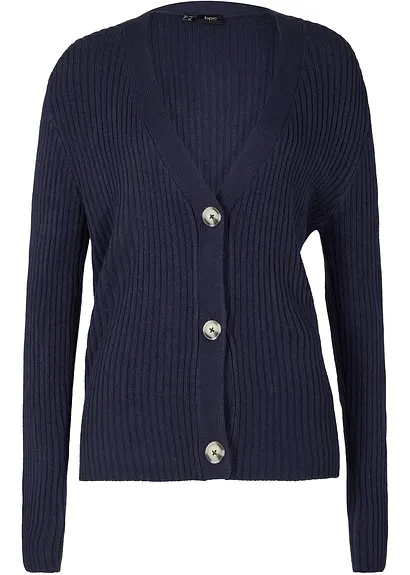 bonprix Modische Strickjacke mit auffallenden Knöpfen - blau