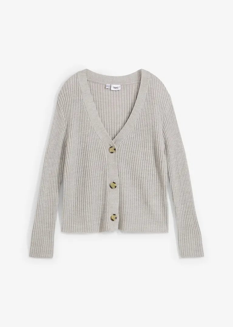 bonprix Modische Strickjacke mit auffallenden Knöpfen - grau