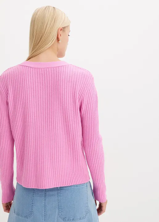 Bonprix Modische Strickjacke Mit Auffallenden Knöpfen - Pink