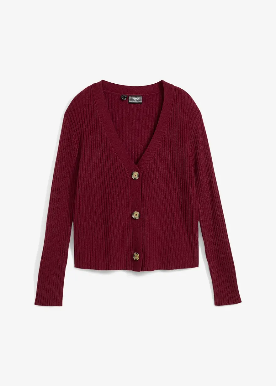 bonprix Modische Strickjacke mit auffallenden Knöpfen - rot