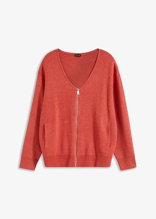 bonprix modische Strickjacke mit Reißverschluss vorne - rosa