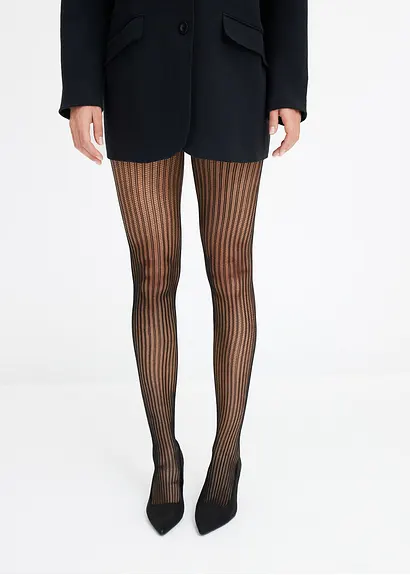 Bonprix Modische Strumpfhose In Netzoptik - Schwarz - Damen