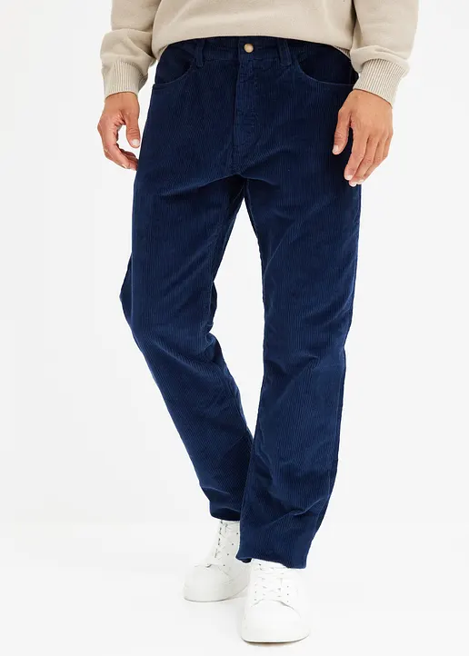 Bonprix Modische Thermo-Cordhose Mit Wärmendem Flanellfutter - Blau