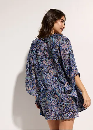 Bonprix Modische Tunika Mit Schnürung Am Ausschnitt - Blau