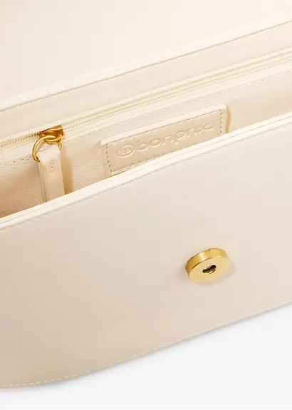 Bonprix Modische Umhängetasche Mit Dekorativem Schulterriemen - Beige