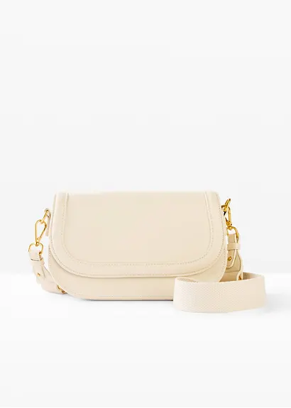 bonprix Modische Umhängetasche mit dekorativem Schulterriemen - beige