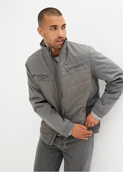 Bonprix Modische Winter-Softshelljacke Mit Reißverschlussöffnung - Grau