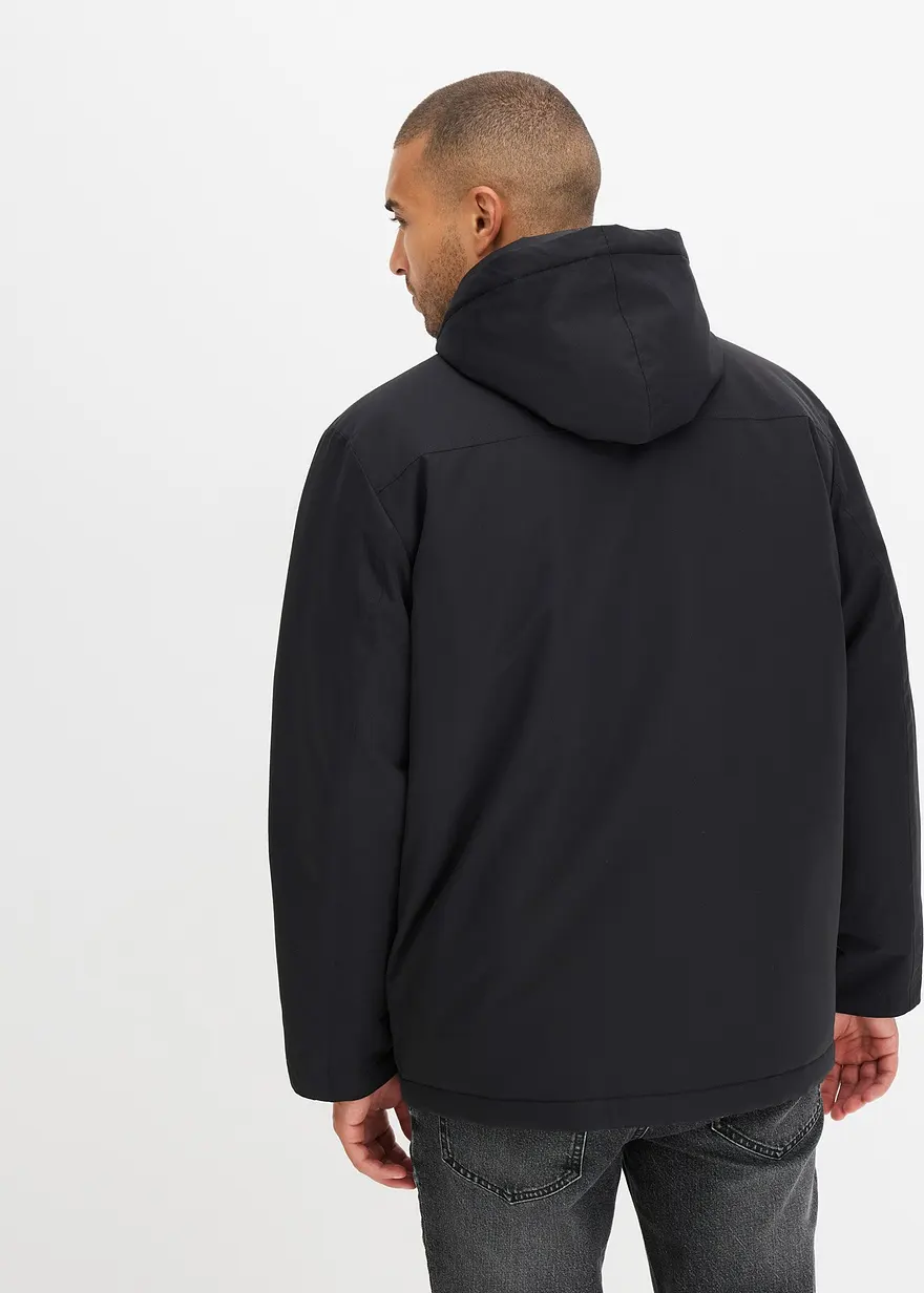 Bonprix Modische Winterjacke Mit Kapuze - Schwarz - Herren