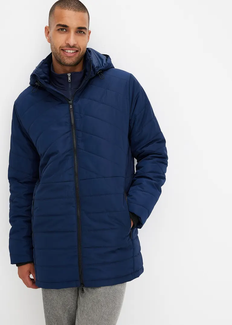 Bonprix Modische Winterjacke Mit Steppung Und Kapuze - Blau