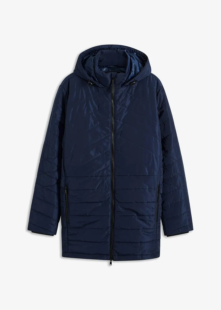 bonprix Modische Winterjacke mit Steppung und Kapuze - blau
