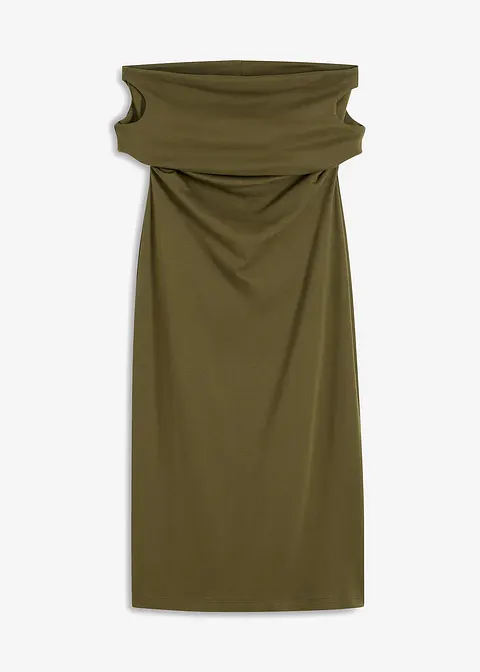 bonprix Modischen Kleid mit asymmetrischem Ausschnitt und seitlicher Raffung