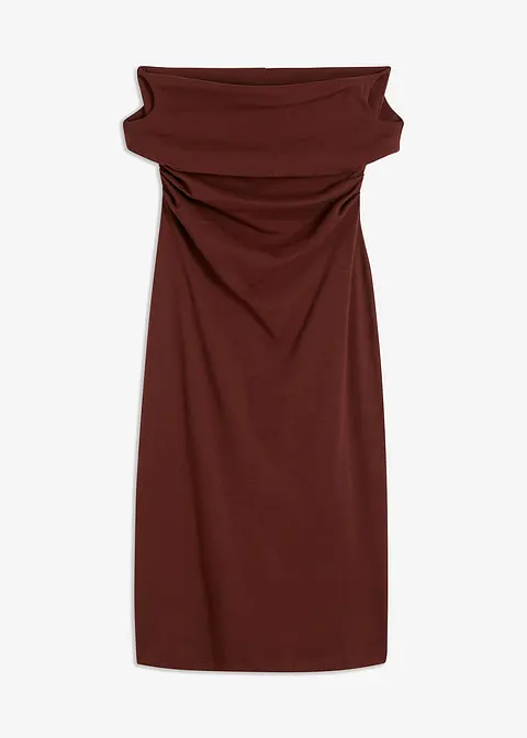bonprix Modischen Kleid mit asymmetrischem Ausschnitt und seitlicher Raffung