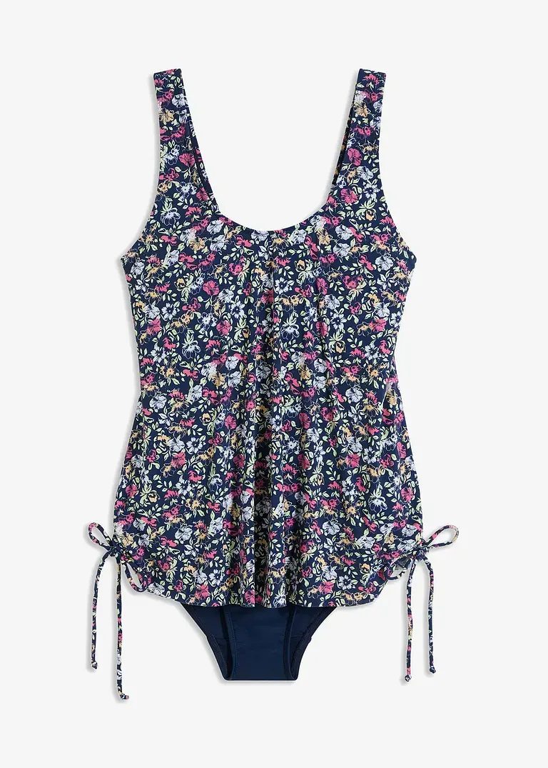 bonprix Modischer Badeanzug in Tankini-Optik - blau - Damen